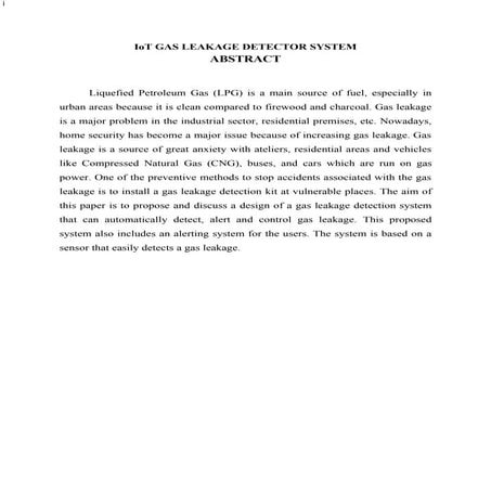 IoT GAS LEAKAGE DETECTOR SYSTEM full doc.docx