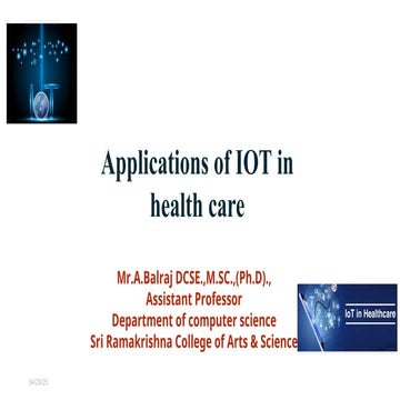 Applications  of  IOT in health care .ppt