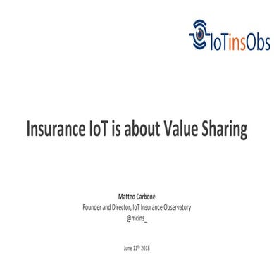 Insurance IoT is about Value Sharing