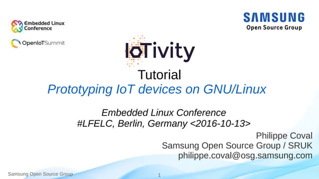 IoTivity Tutorial: Prototyping IoT Devices on GNU/Linux