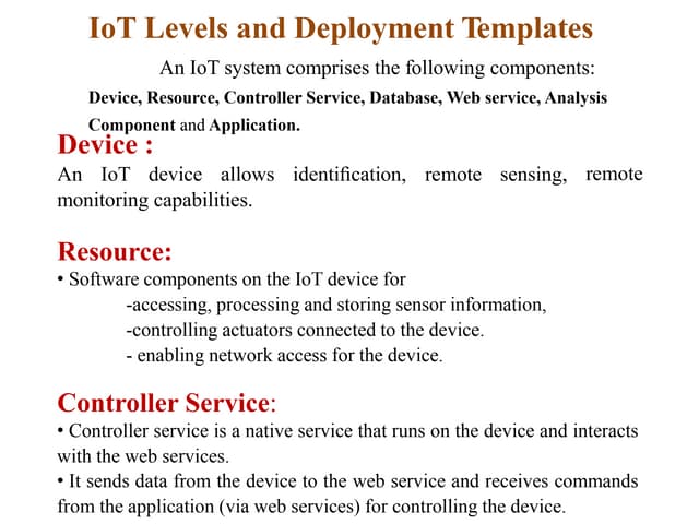 IoT Levels and Deployment Templates