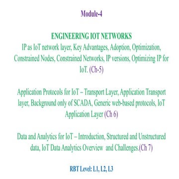 IoT- Module-4, ENGINEERING IOT NETWORKS.