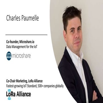 IoT Predictions - Business Forum Charles Paumelle Microshare 2 November 2017