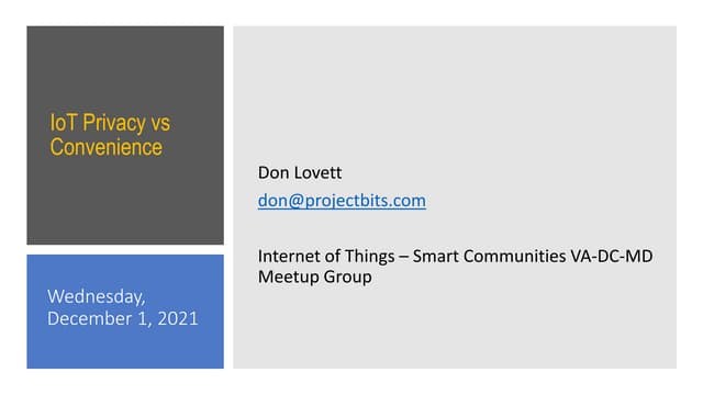 Iot privacy vs  convenience