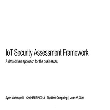 IoT Security Assessment - IEEE PAR Proposal