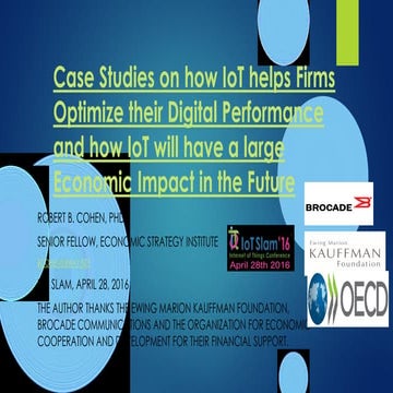 How IoT helps Firms Optimize their Digital Performance. Economic Impact of IoT