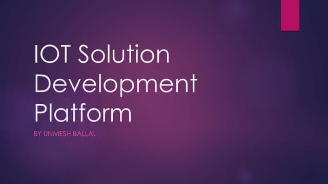 Iot Solution Development Platform