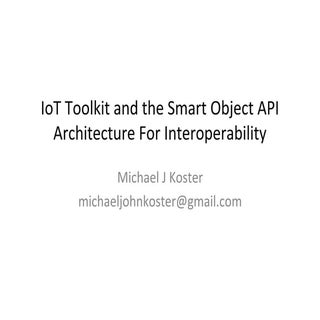 IoT Toolkit and the Smart Object AP...