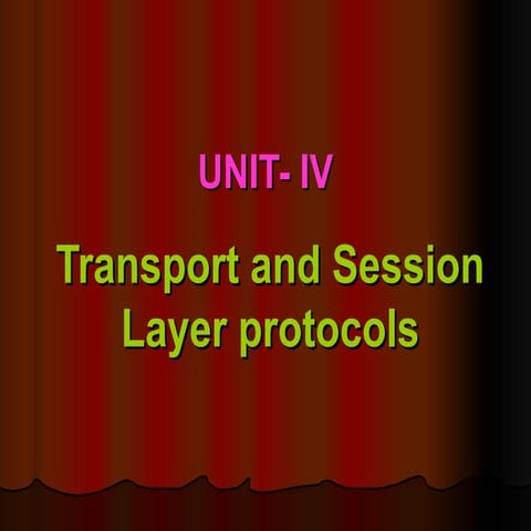 This is the IoT subject about the transport and session layer protocol