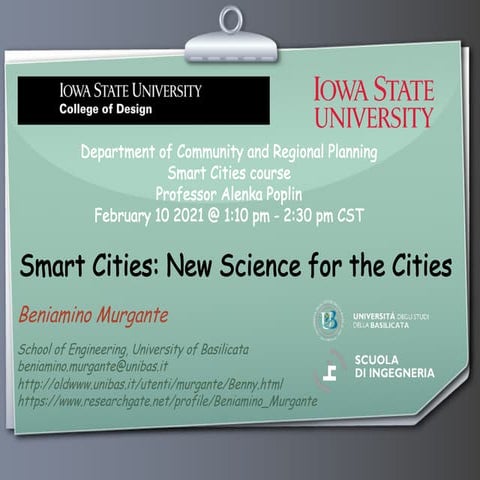 Smart Cities: New Science for the Cities