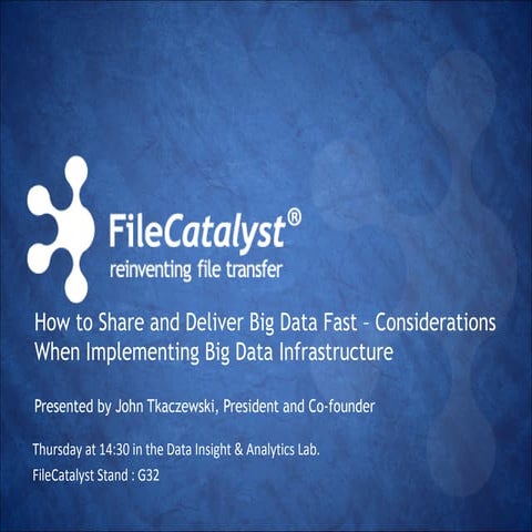 How to Share and Deliver Big Data Fast – Considerations When Implementing Big...