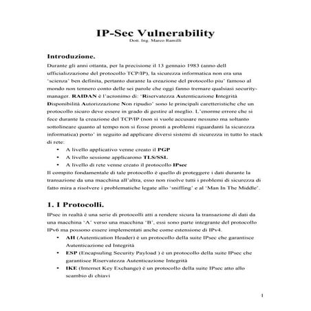 Ip sec vulnerability