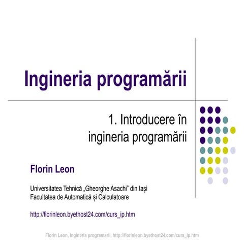 Introducere in ingineria programarii