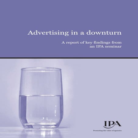 IPA's Advertising In A Downturn
