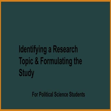 Comprehensive Guide to Identifying and Formulating Research Topics for ...
