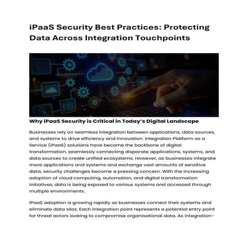 iPaaS Security Best Practices: Protecting Data Across Integration ...