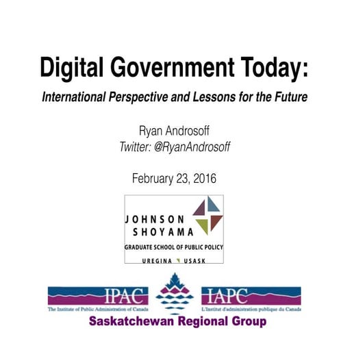Digital Government Today: International Perspective and Lessons for the Future