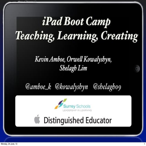 IPad boot camp iste 2013 without videos