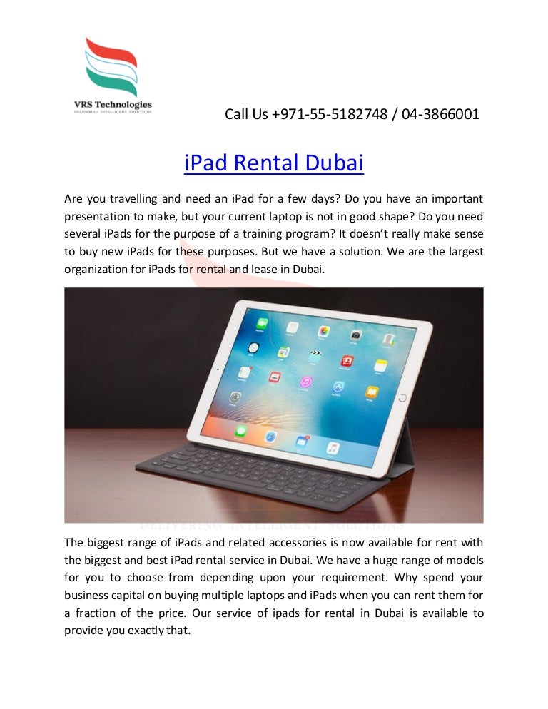 iPad Rental Dubai VRS Technologies