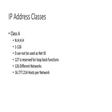 Ip address classes