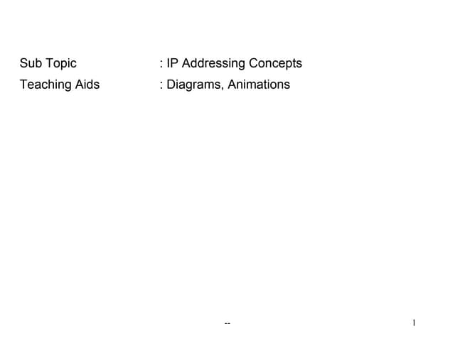 Ip address concepts