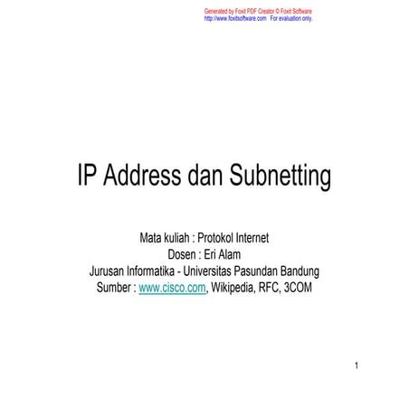 Ip Address Dan Subnetting