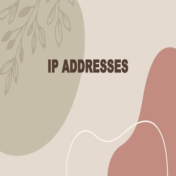 IP Addresses in subject computer networks