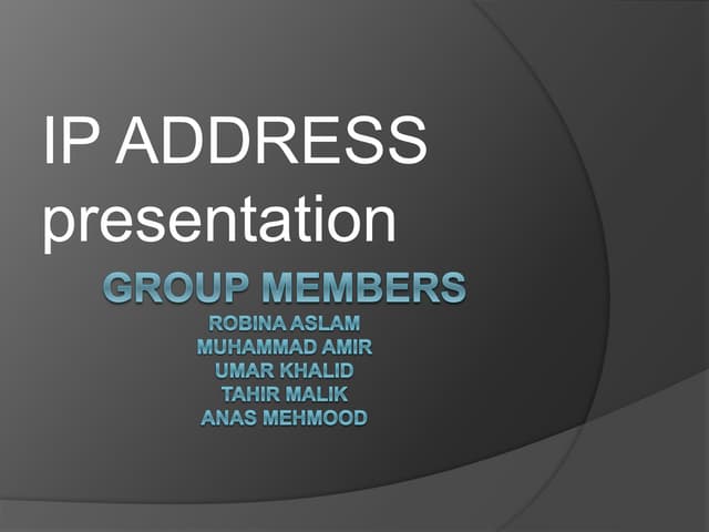Ip address presentation