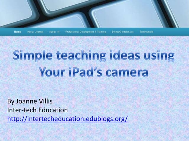 Simple teaching ideas using your iPad's camera function