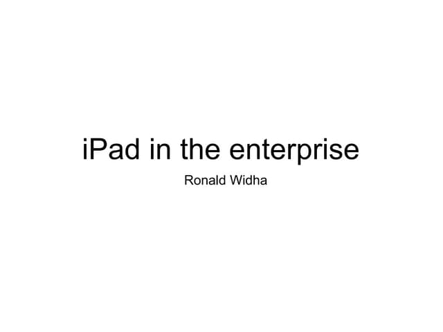iPad in the Enterprise