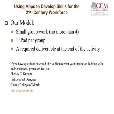 Using Apps to Develop Skills for the 21st Century Workforce