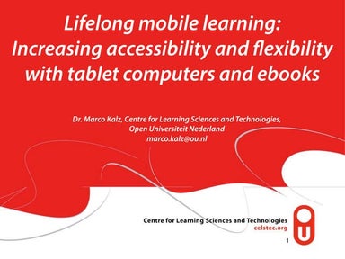 Lifelong mobile learning: Increasing accessibility and flexibility with table...