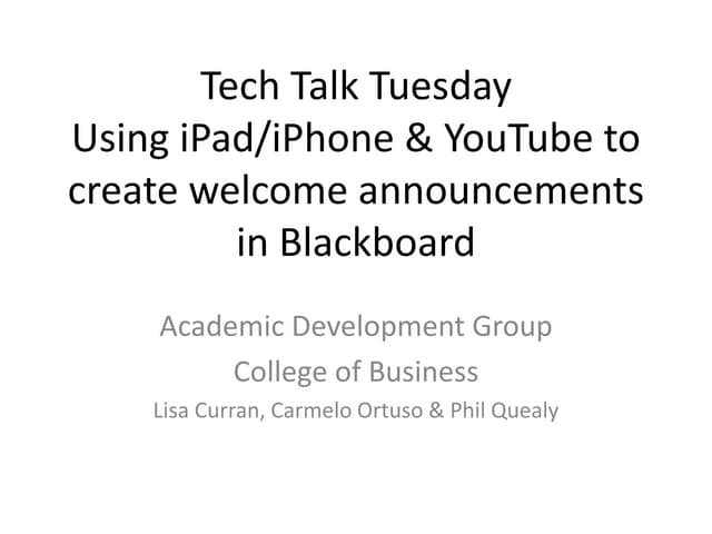 iPad/iPhone & YouTube to create educational videos