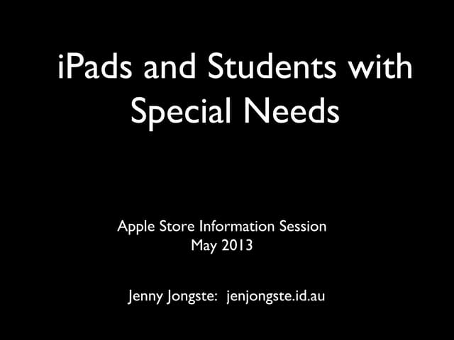 Ipads and special needs