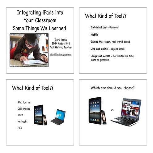 I pads in the classroom notes   gary toews - october 19