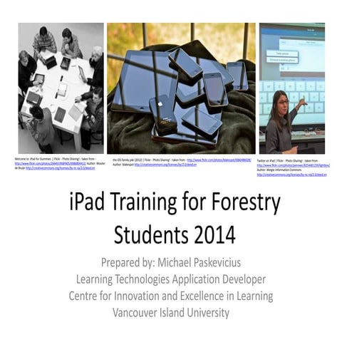 Basic iPad Training Session for VIU Forestry Students