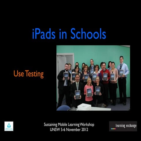 Ipad use testing - Sustainable mobile learning