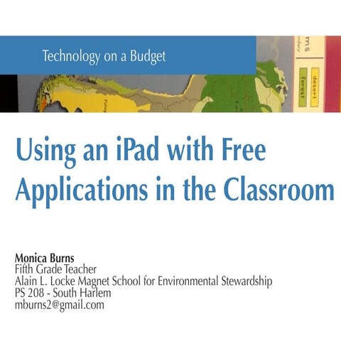 Using an iPad with Free Applications in the Classroom