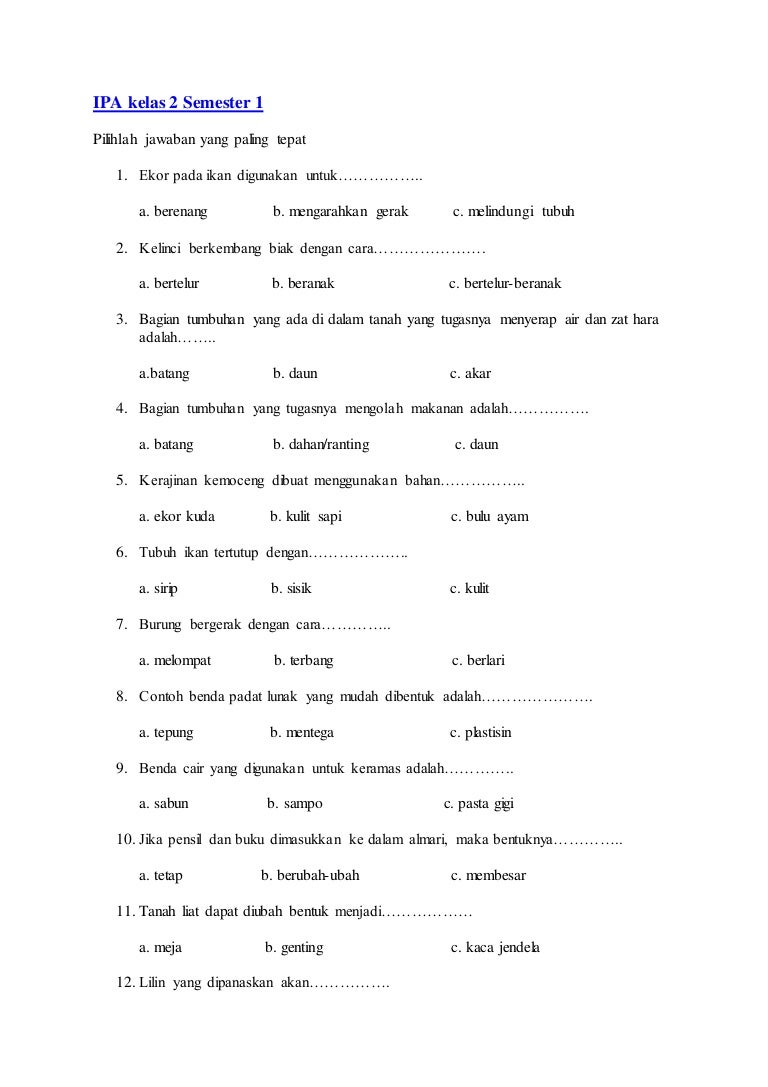 Ipa kelas 2 semester 1