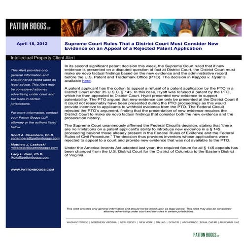  Supreme Court Rules That a District Court Must Consider New Evidence on an A...