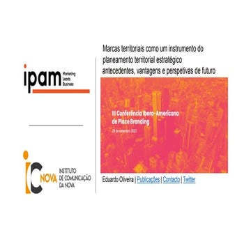 Marcas territoriais como um instrumento do planeamento territorial estratégico