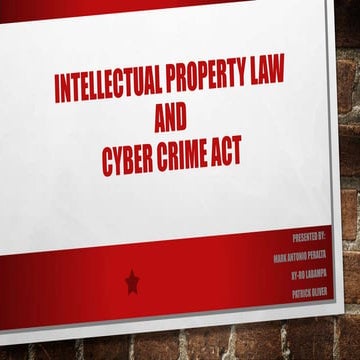 Intellectual Property and Cybrecrime Law (introduction)