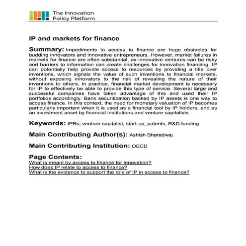 IP Backed Financing | PDF