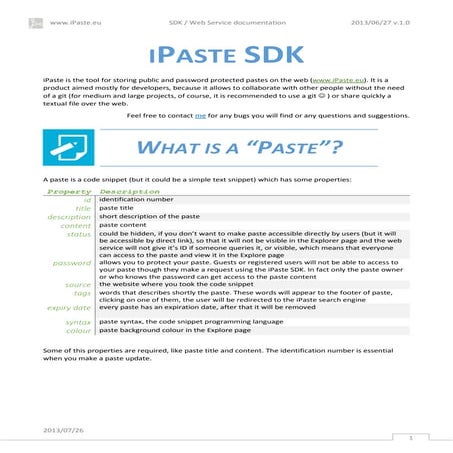 IPaste SDK v.1.0