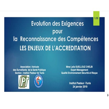 Evolution des Exigences pour la Reconnaissance des Compétences LES ENJEUX DE ...