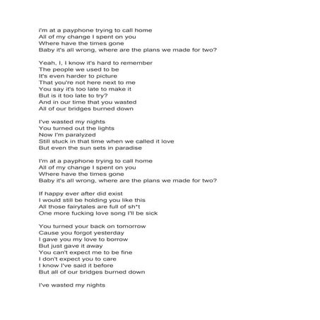 payphone lyrics | DOCX