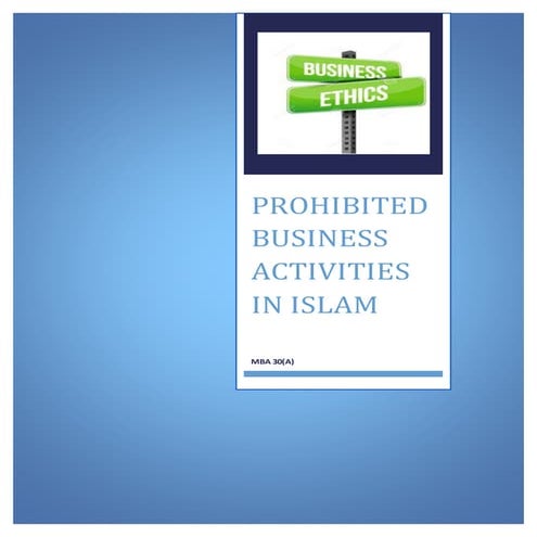 Prohibited Business Transactions In Islam
