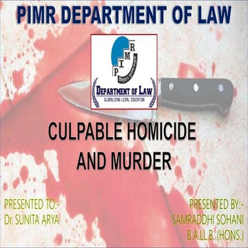 Culpable Homicide and Murder 