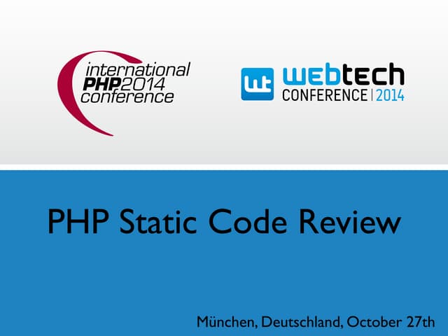 PHP Static Code Review