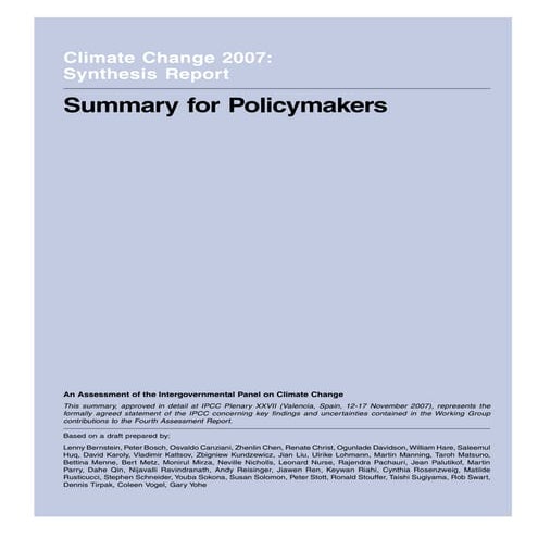 Summary For Policy Makers Pdf Geography Science